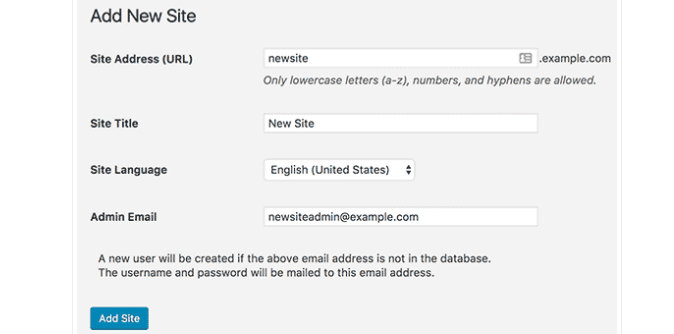 site’s address